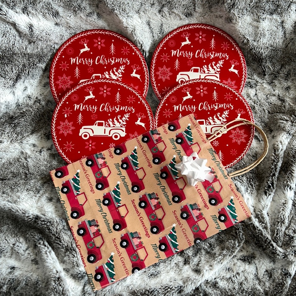 Farm Truck Round Trivet set